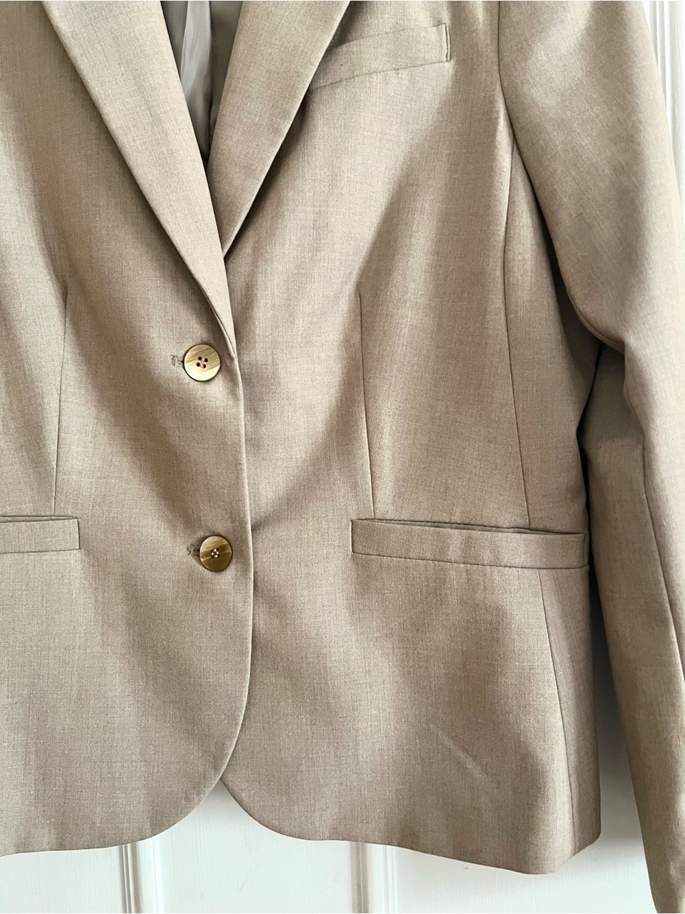 Calvin Klein Light Beige Women's Two-Button Blazer - Picture 2 of 3